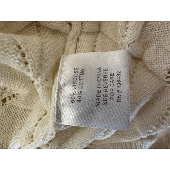 ModCloth women’s M looking lively white ivory knit sweater diamond textured patt - Picture 5 of 7